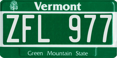 VT license plate ZFL977