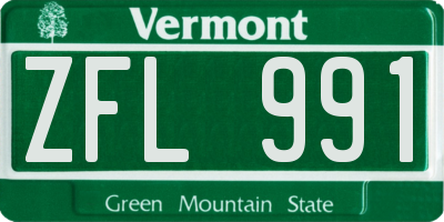 VT license plate ZFL991