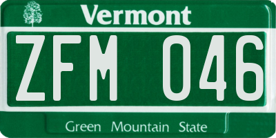 VT license plate ZFM046
