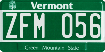VT license plate ZFM056