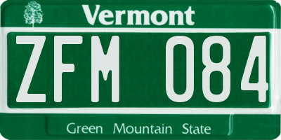 VT license plate ZFM084