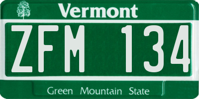 VT license plate ZFM134