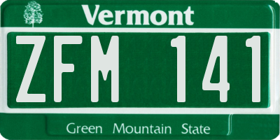 VT license plate ZFM141