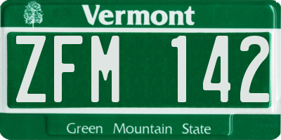 VT license plate ZFM142