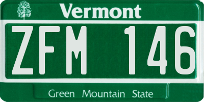 VT license plate ZFM146