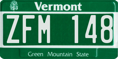 VT license plate ZFM148