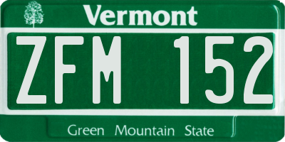 VT license plate ZFM152