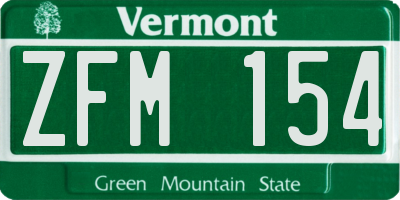 VT license plate ZFM154