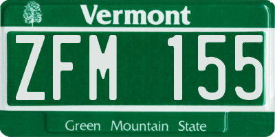 VT license plate ZFM155