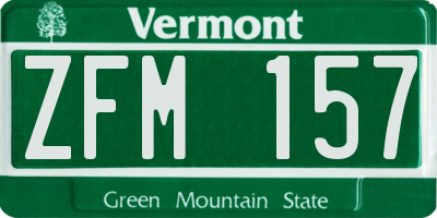 VT license plate ZFM157