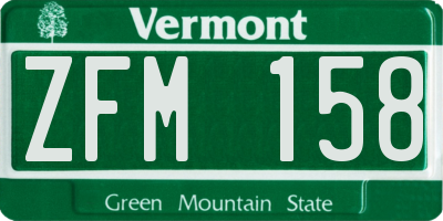 VT license plate ZFM158