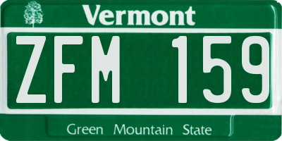 VT license plate ZFM159