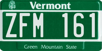 VT license plate ZFM161