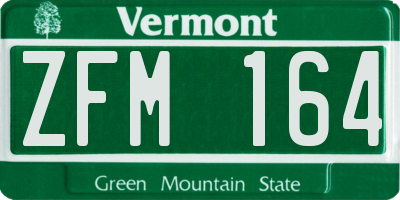 VT license plate ZFM164