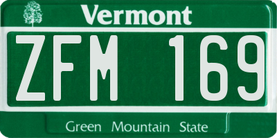 VT license plate ZFM169