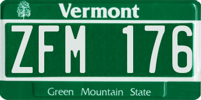 VT license plate ZFM176