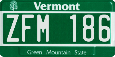 VT license plate ZFM186