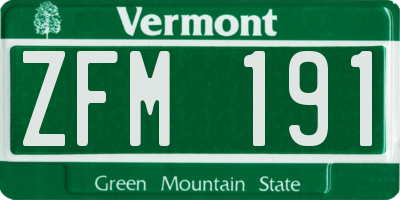 VT license plate ZFM191