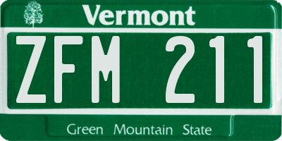 VT license plate ZFM211