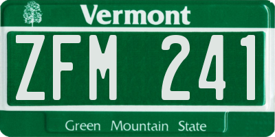 VT license plate ZFM241