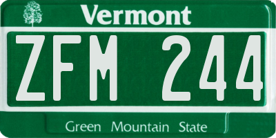 VT license plate ZFM244