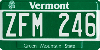 VT license plate ZFM246