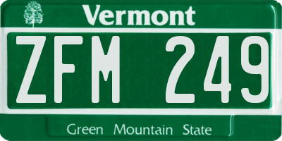 VT license plate ZFM249