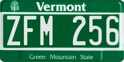 VT license plate ZFM256