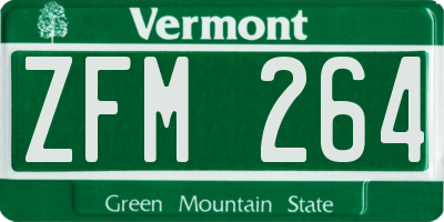 VT license plate ZFM264