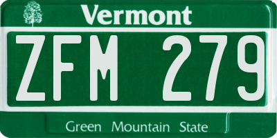 VT license plate ZFM279