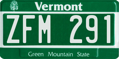 VT license plate ZFM291