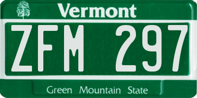 VT license plate ZFM297