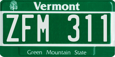VT license plate ZFM311