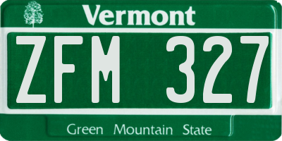 VT license plate ZFM327