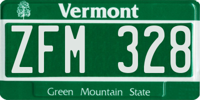 VT license plate ZFM328