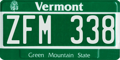 VT license plate ZFM338
