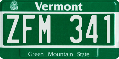 VT license plate ZFM341