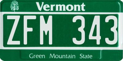 VT license plate ZFM343