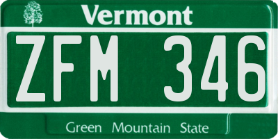 VT license plate ZFM346