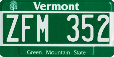 VT license plate ZFM352