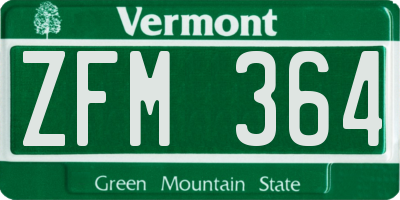 VT license plate ZFM364