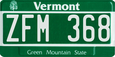 VT license plate ZFM368