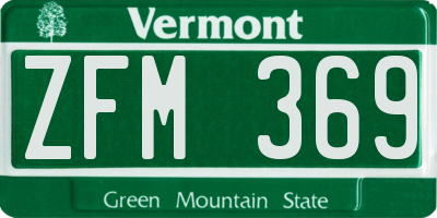 VT license plate ZFM369