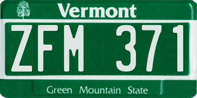 VT license plate ZFM371