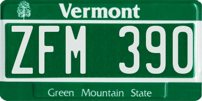 VT license plate ZFM390