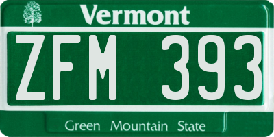 VT license plate ZFM393