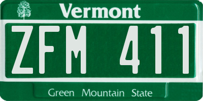 VT license plate ZFM411