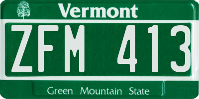 VT license plate ZFM413