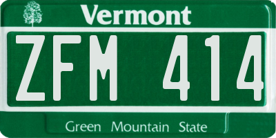 VT license plate ZFM414