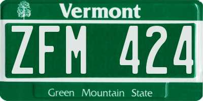 VT license plate ZFM424